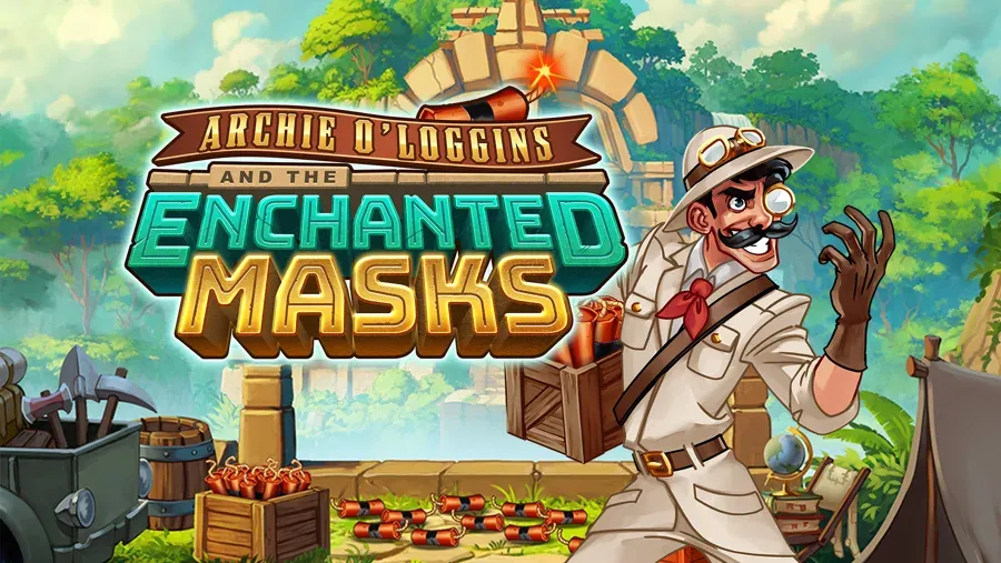 Archie O'Loggins and the Enchanted Masks slot artwork