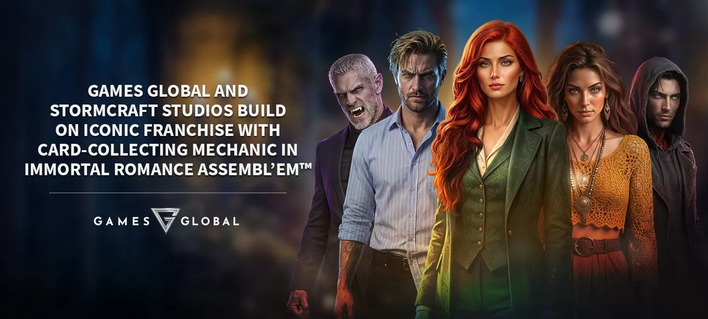 Games Global image released with “Games Global and Stormcraft Studios build on iconic franchise with card-collecting mechanic in Immortal Romance ASSEMBL’EM™ - New title brings five up”