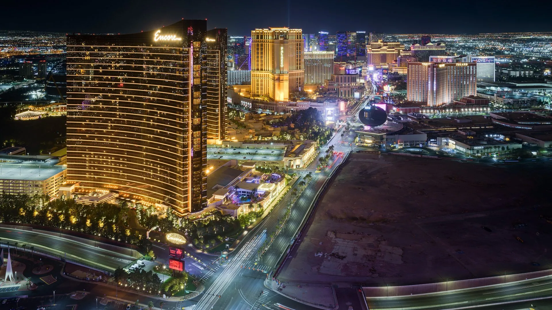 The Las Vegas Strip at night